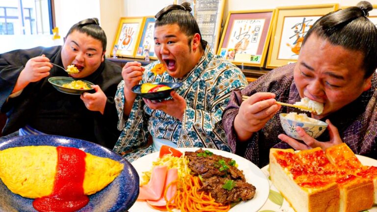 Yakiniku, Pilaf & Omurice🍳🍖🍚 1,000 lbs of Sumo Wrestlers Clear the Table🍴
