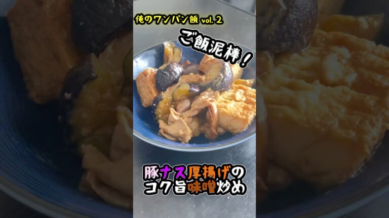 【ご飯泥棒！】豚ナス厚揚げのコク旨味噌炒め